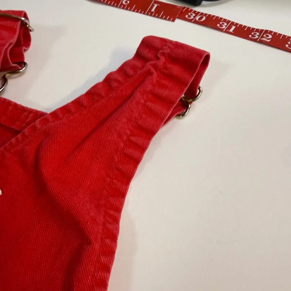 Vintage 90s Red Oshkosh B'gosh Overalls Brass Buckles 18 months Unisex